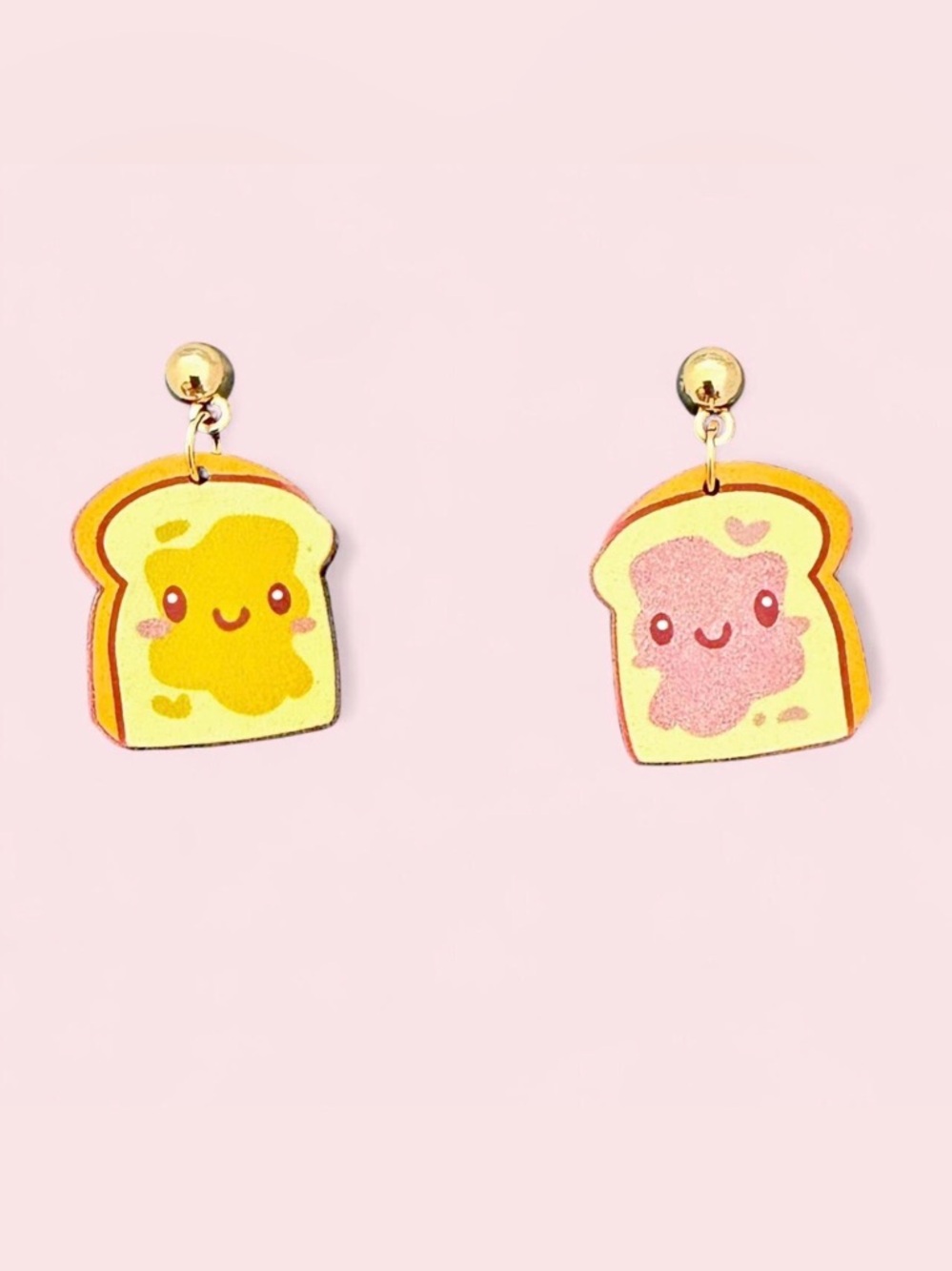 Happy PBJ Peanut Butter & Jelly Sandwich Dangle Earrings 🥪